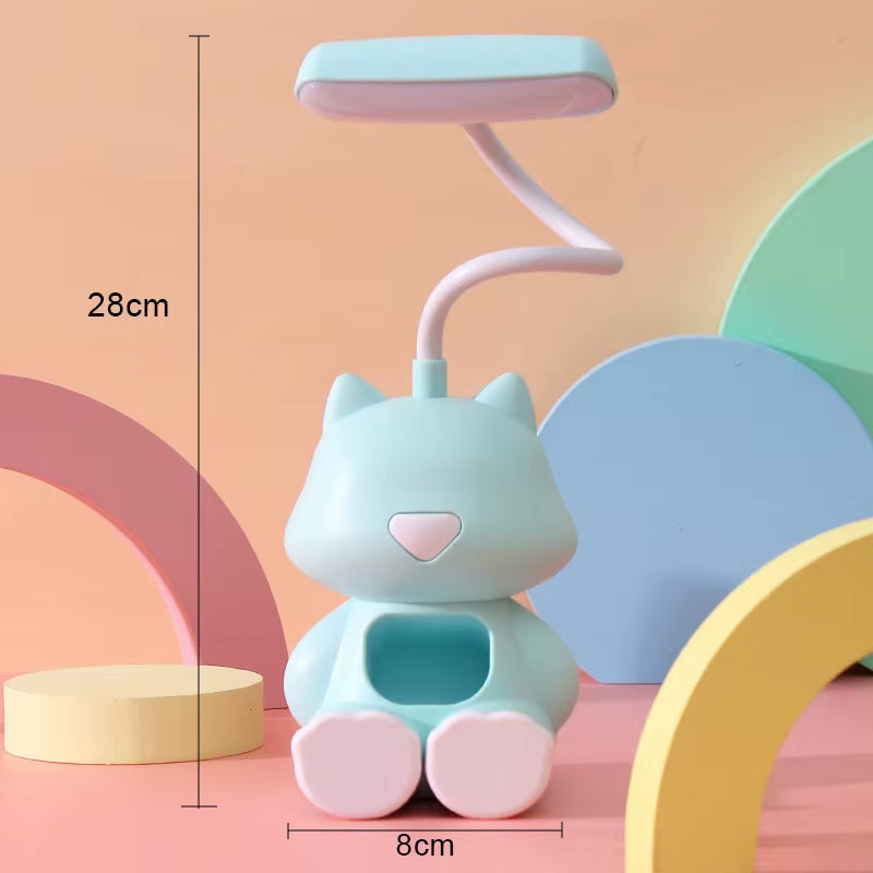Illuminate Your Space with the Adorable Creative Cute Cat Flexible LED Desk Lamp - Perfect for Kids and Students!